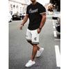 Einfaches Lässiges Herren T-Shirt Shorts 2-teiliges Set Große Größe Locker Sport Kurzarm und Shorts Set Urlaubs Herrenbekleidung
