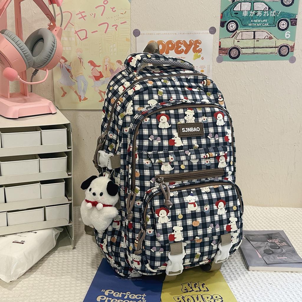 Schoolbag high-value backpack college student cute cartoon printed schoolbag junior high school student sweet large-capacity versatile backpack