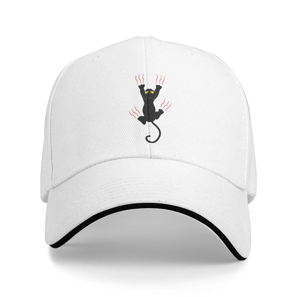 Black Cat Hanging On Sun Baseball Cap Spring FeUnisex Unisex Custom Logo Hip Hop Hats Wholesale Fitted Retro Baseball Caps