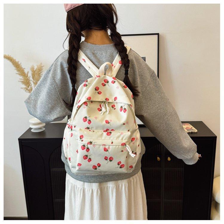 Mochila escolar japonesa ins Fengsen pequeña fresca floral estilo universitario niña mochila escolar estudiante universitario mochila de viaje femenina