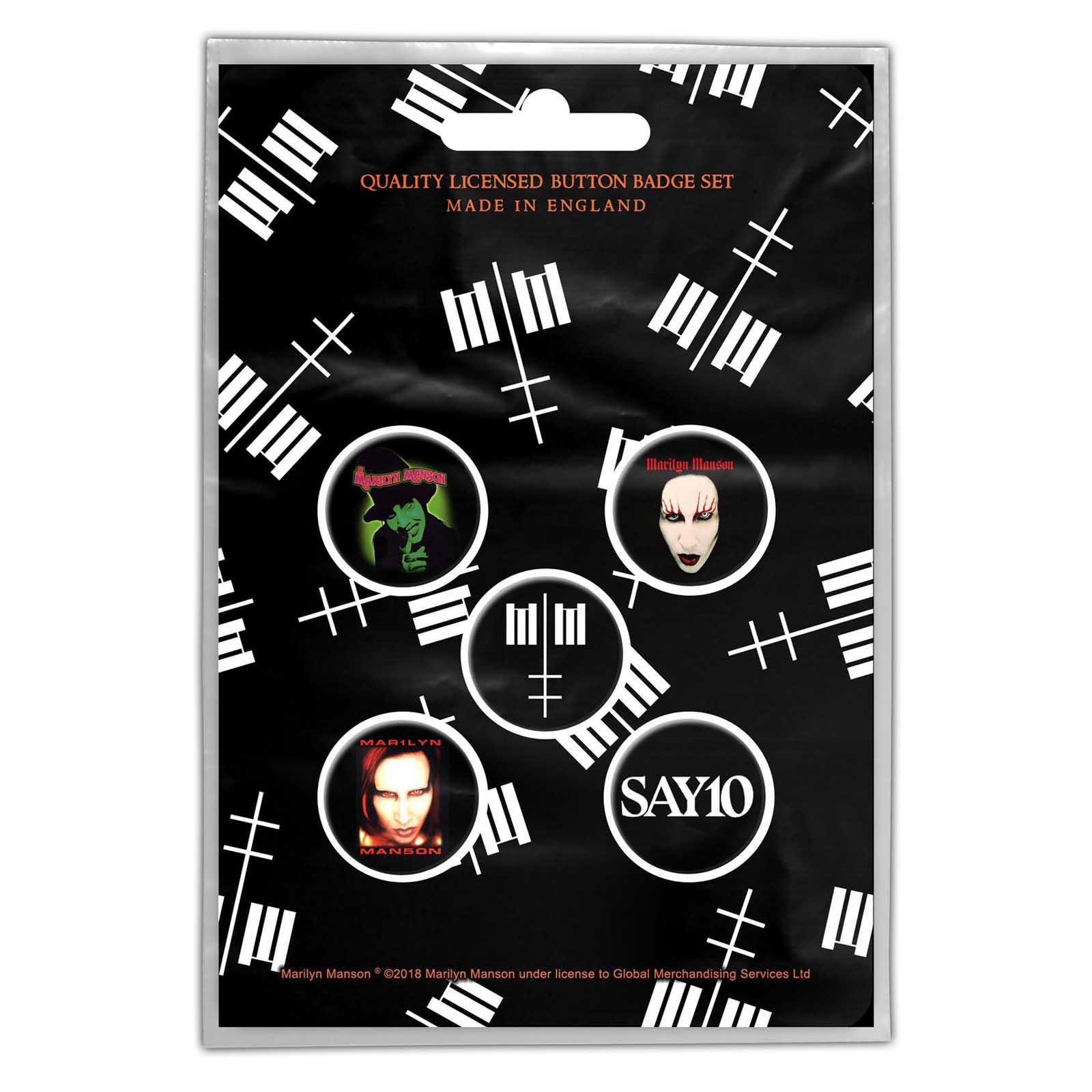 Photos - Painting Marilyn Manson Logo Cross Badge Set  One Size black/white(Pack of 5)