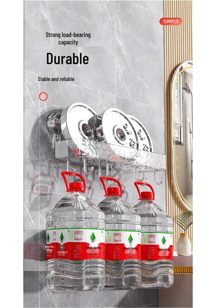 No-Drill Suction Cup Bathroom Shelf & Rack