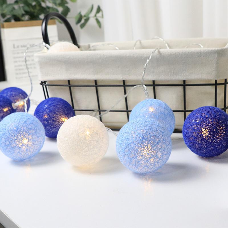Catena di Luci a LED Palline di Cotone Thailandia - 6cm Scintillanti Decorazioni Natalizie e per la Camera da Letto
