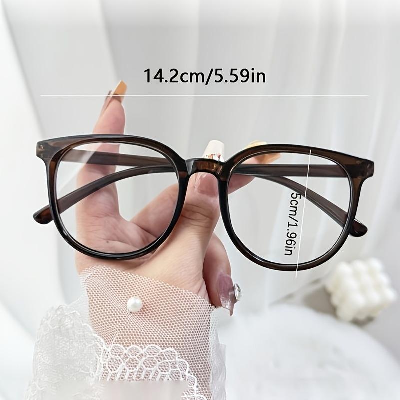 Vintage Large Frame Glasses Tea Brown-Stylish Frame Blue Light Blocking Glasses - Anti-Eyestrain Perfect for Office Everyday Use