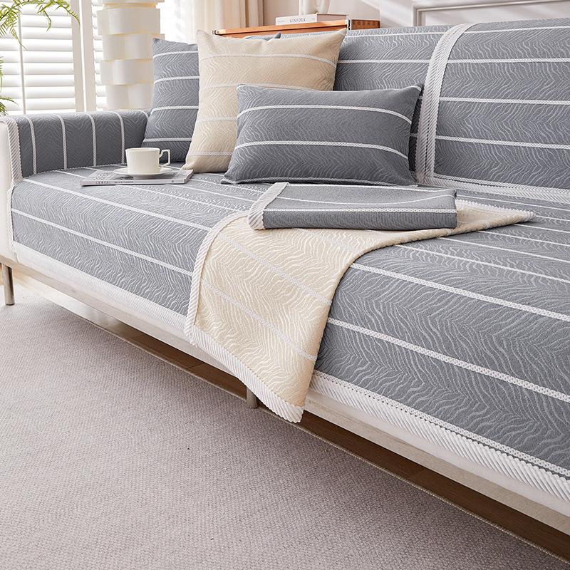 Light Luxury Anti -Slip Off -White Sofa Cushion For All Seasons New Living Room Simple Dust -Proof Sofa Armrest Cover Thickened