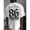 European Size Plus Size 'No.86' Star Design with a Large Print on The Back, Men'S Trendy Print Street Casual Short-Sleeve T-Shirt