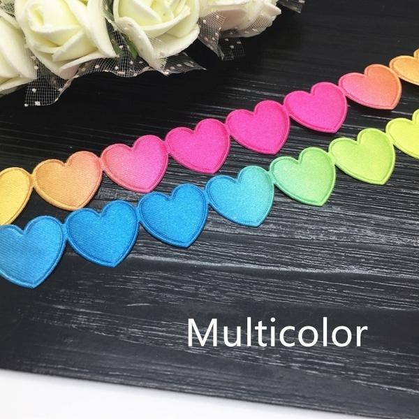 1.6cm Colorful Solid Color Heart-shaped Webbing Clothing Accessories Ribbon Cake Gift Box Packaging Ribbon Embossed Belt