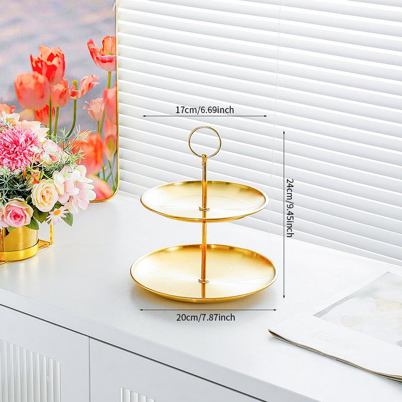 Stainless Steel Two-Tier Skewer & Dessert Tray - Commercial Non-Slip Display Shelf for Events