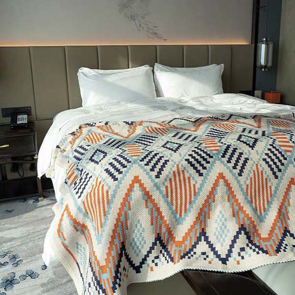 WTEMPO Bohemian Style Office Tassel Knitted Blankets Leg-covering Blankets Full-body Shawls Dormitory Nap Small Blankets Home Bed Blankets