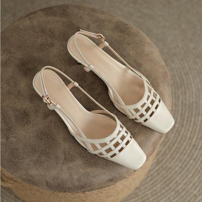 Escarpins d'été ajourés pour femmes 2026 Nouvelle Arrivée Mode Sandales à talon carré Confort Simplicité Stilettos Sandalias