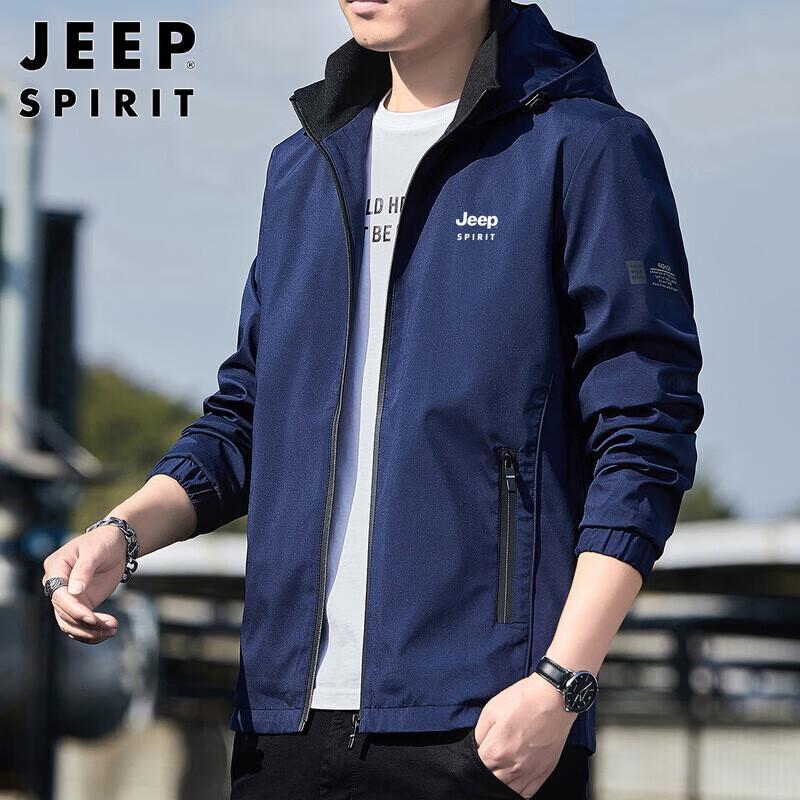 JEEP SPIRIT Herren Lockerer Kapuzen-Freizeitjacke