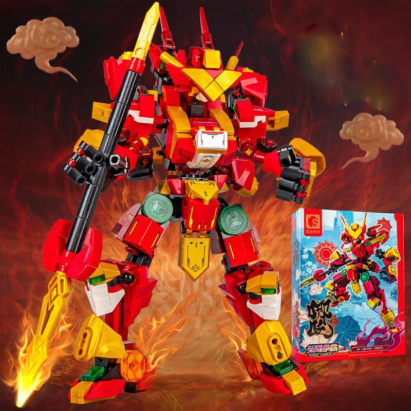 

Ne Zha Monkey King Building Block Robot Model For Kids Diy Educational Toy With Plastic Materials Nezha