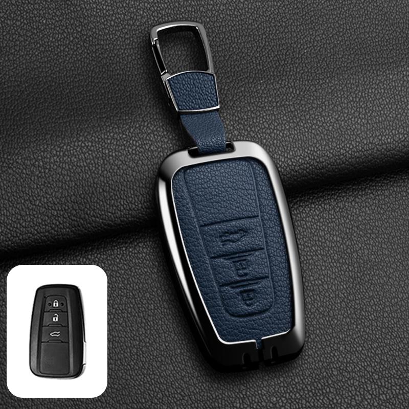 Metal Car Remote Key Case Cover For Toyota Corolla Hybrid 2021 Rav4 Camry Highlander Prius C-HR 2018 2019 2020 2022 Accessories