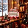 Creative Christmas Gift Wooden Countdown Calendar for Desk, Rustic Holiday Decoration with Reusable Sliding Date Marker, Living Room Fireplace