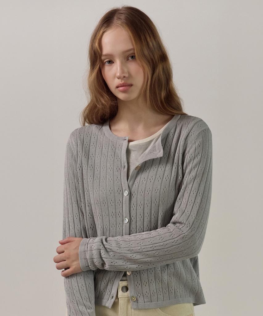 ELLIOTI Punching Knit Cardigan_3Color