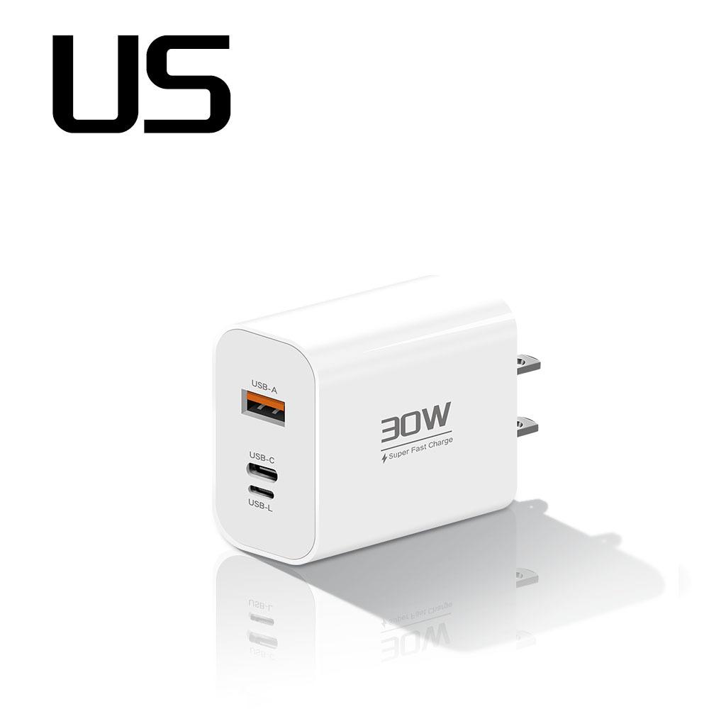 30W USB Type C Travel Charger For iPhone iPad Samsung Xiaomi Tablet Laptop Universal USB-C Fast Charging Chargers EU/US/UK Plug