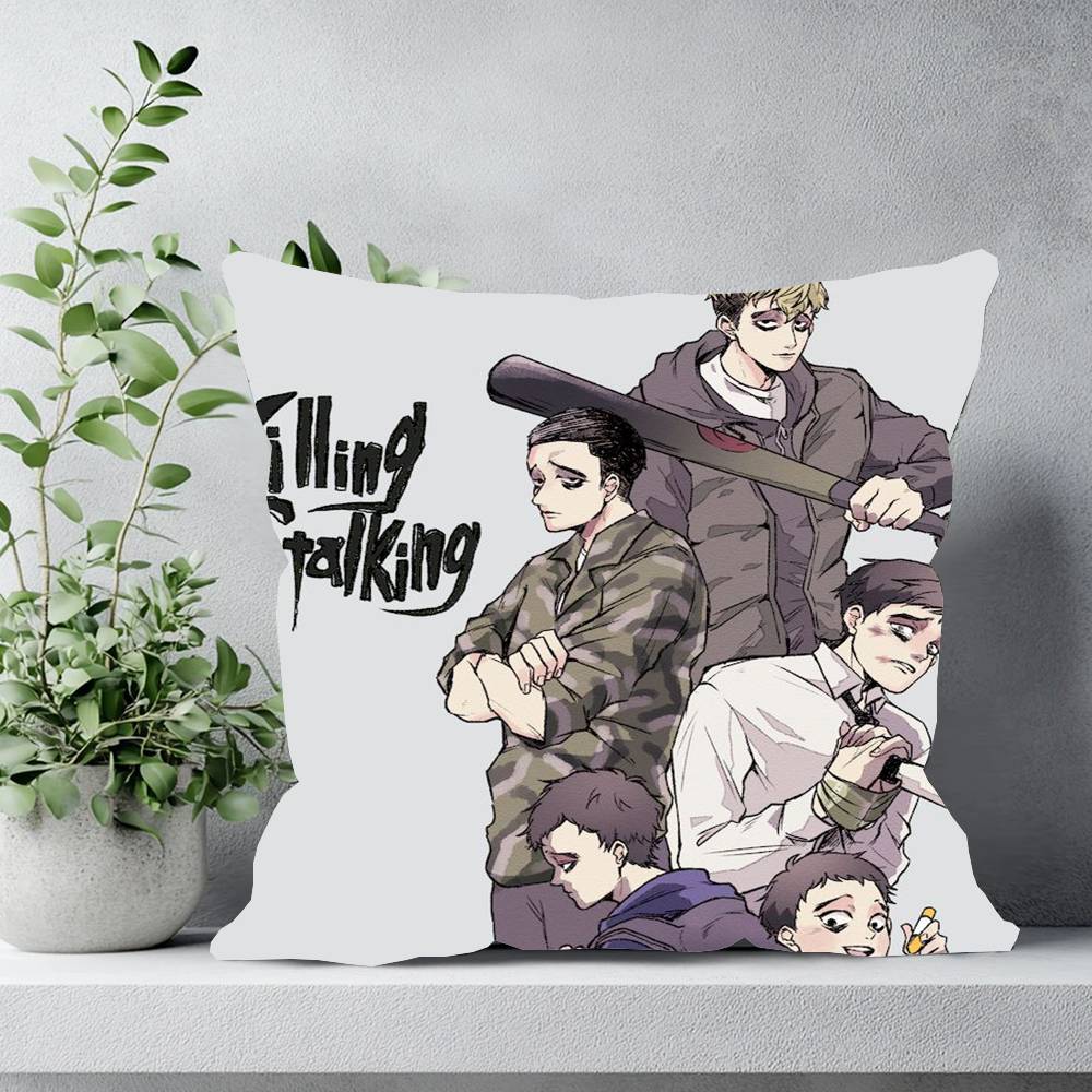 Korean Manga Killing Stalking Vintage Pillow Case Sofa Cushion Cover Room Home Decoration