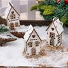 3 pcs  Christmas Small House Wooden Creative Ornament Pendant Christmas Ornament Gift Festive Celebration Home Decoration Props