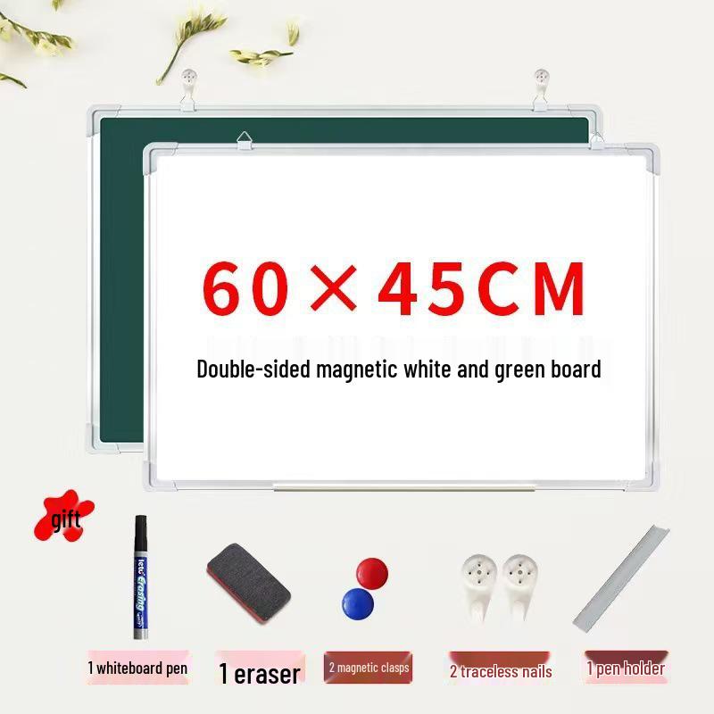 Double-Sided Movable Whiteboard & Blackout Board Easel Stand for Home & Office Teaching
