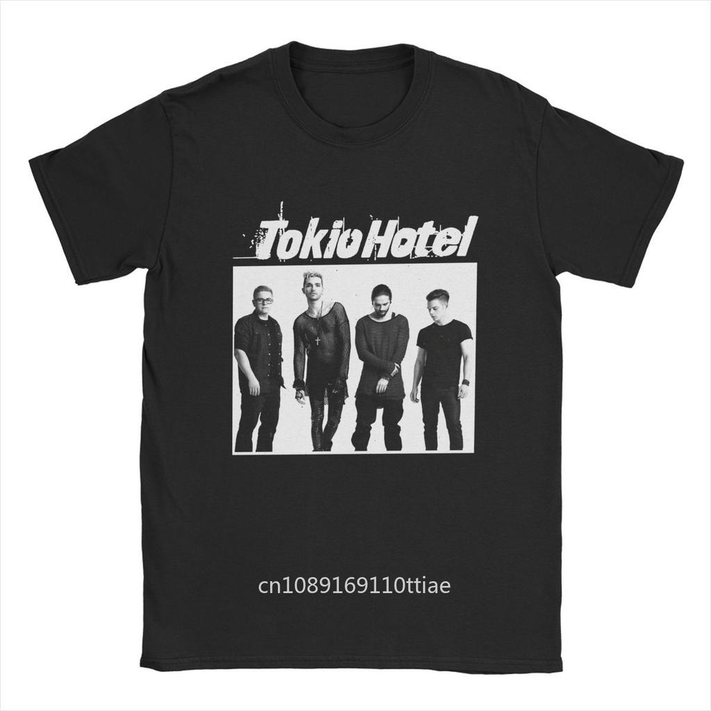 Tokio Hotel Vintage Beyond The World Men T Shirts Casual Tee Shirt Short Sleeve Crew Neck T-Shirt Cotton Graphic Clothing