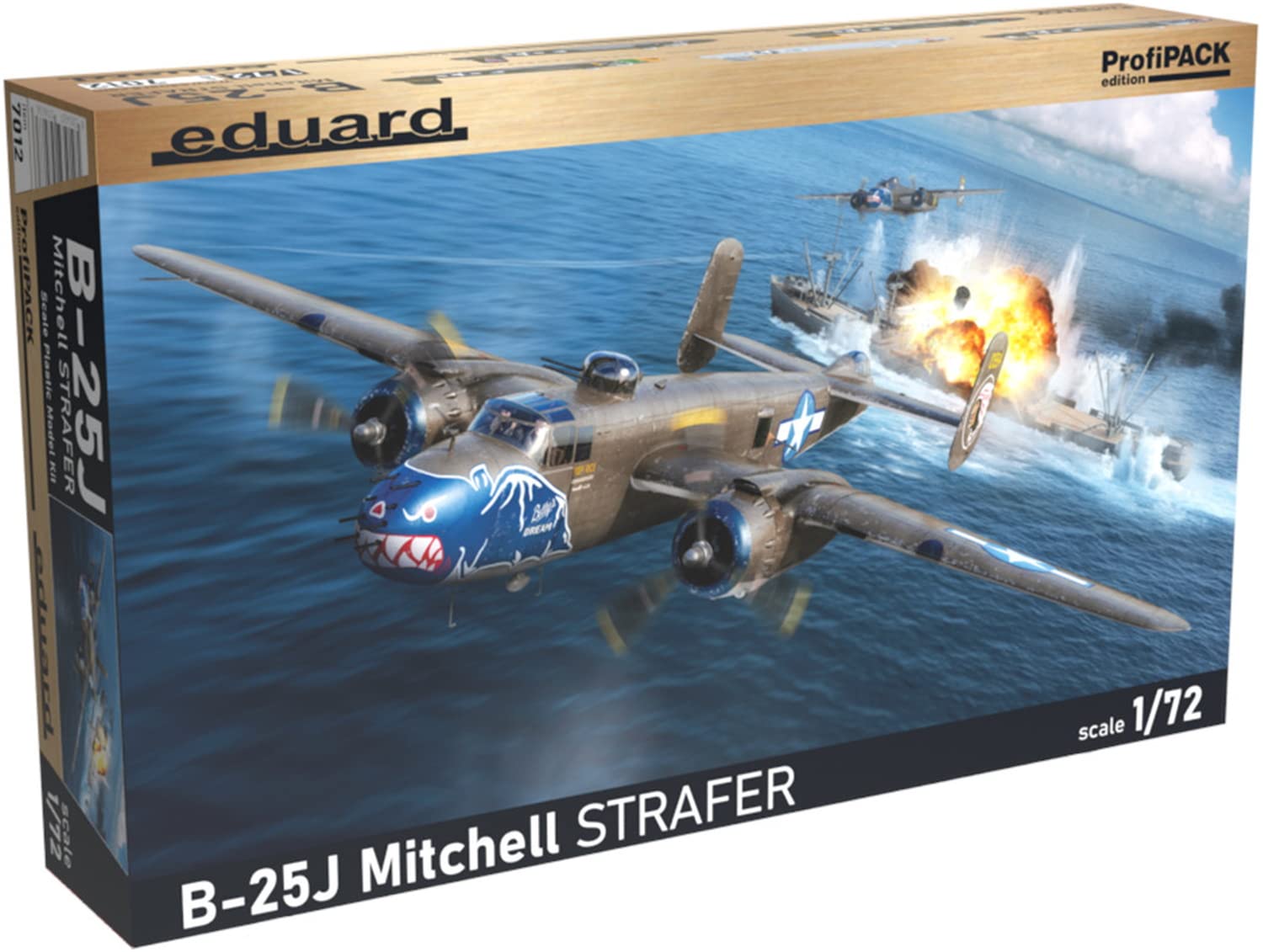 

Eduard 1/72 Profipack US Army Air Forces B-25J Mitchell Strafer Plastic Model Kit EDU7012