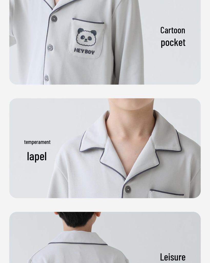 Lulu Cow 2025 Spring & Autumn Boys' Cotton Pajama Set - Long-Sleeved for Kids