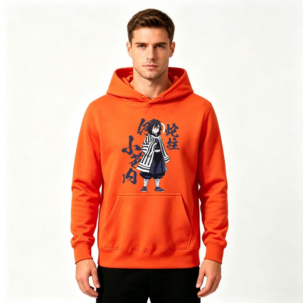 Anime Character Printed Men's Pullover Hoodie Casual Long Sleeve Sweatshirt for Adults