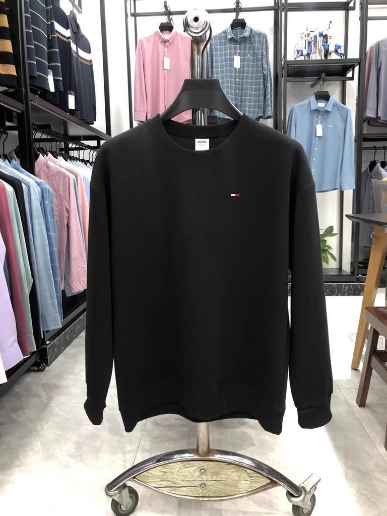 Genuine Tommy Men's Loose Fit Casual Hoodie - Long Sleeve, Plain Color, Stylish for Autumn