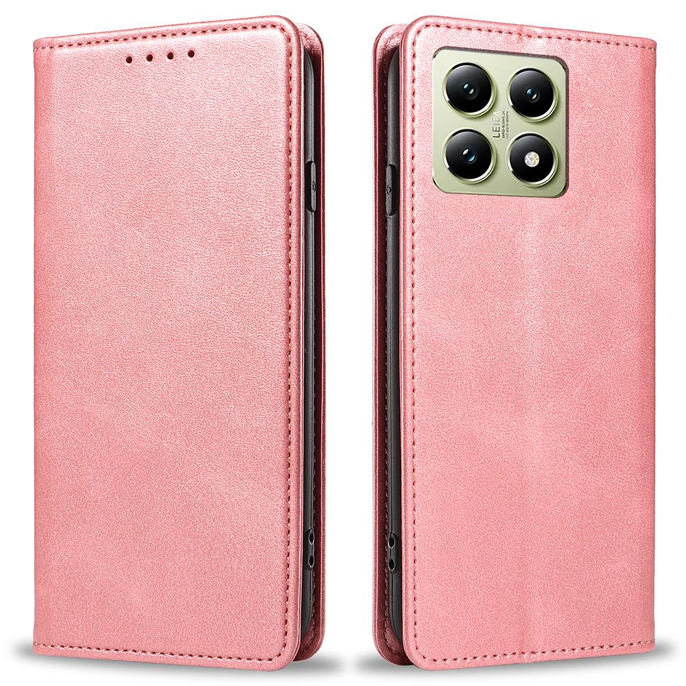 For Xiaomi 14T Case Strong Magnetic PU Leather Phone Cover Calf Texture