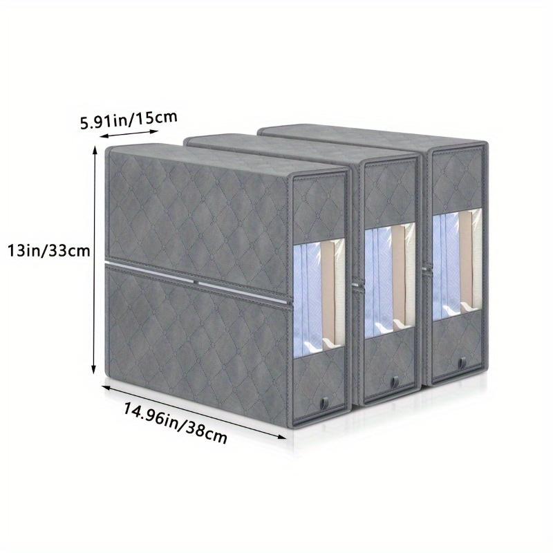 Set di organizer per lenzuola di grande capacità - Scatole portaoggetti resistenti con maniglie e finestra di visibilità, mantengono la stanza ordinata e pulita