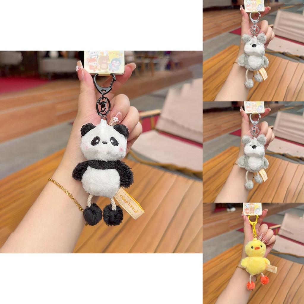 Rabbit Penguin Duck Bear Plush Mini Animal Keychain With Pullout Feet For Bags And Keys