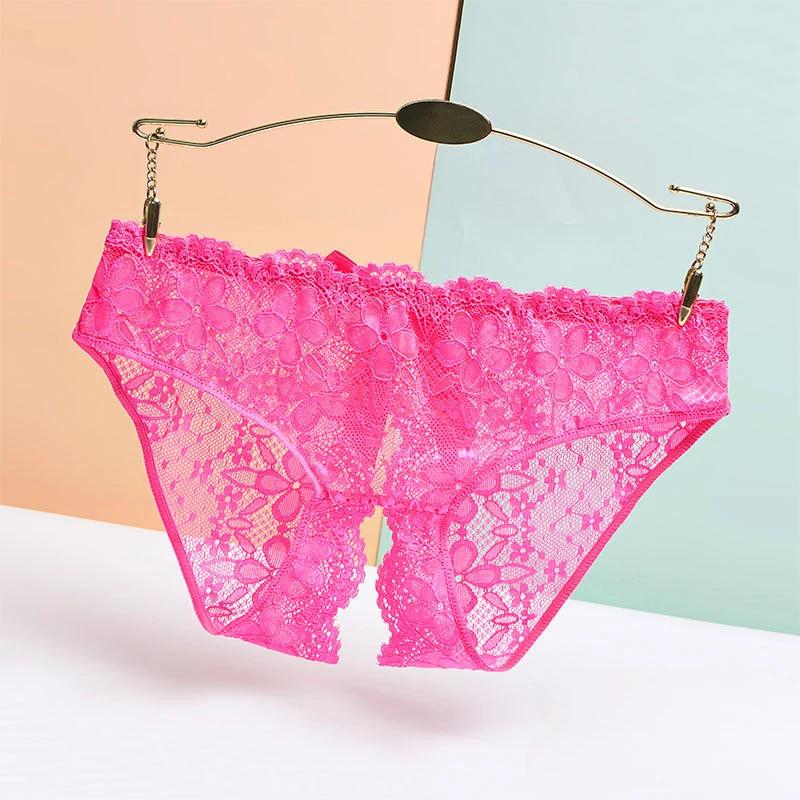 Intimo Donna Sexy Pizzo Trasparente Mutandine Dolce Fiocco Estate Giapponese Ultra-Sottile Cavallo Aperto Perizoma Trasparente G-String