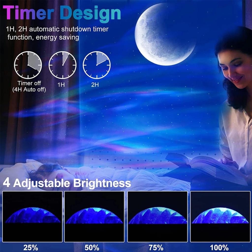 New Aurora Star Light Projector with   Night Lights with Remote Control Gift for  Sky Lamp Bluetooth Projection Lamps