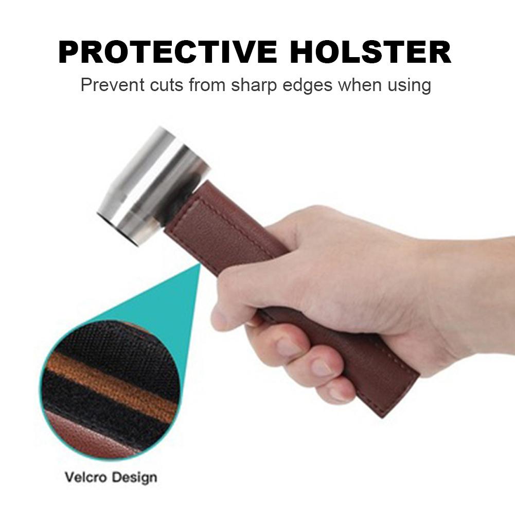 Bushcraft Ausrüstung Survival Handbohrer Schraubenschlüssel Kohlenstoffstahl mit Lederetui Handbohrer Schraubenschlüssel Tragbar für einfaches Bohren von Holz