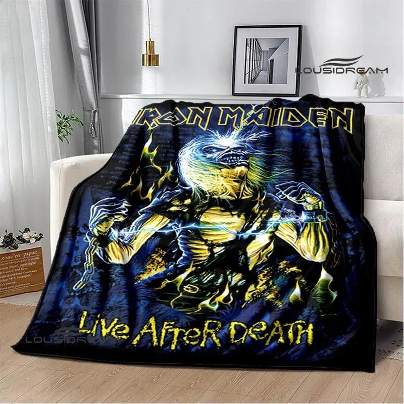 Rock Band I-Iron M-Maiden Printed Blanket Kids Warm Blankets Flannel Soft and Comfortable Blanket Bed Linings Birthday Gift