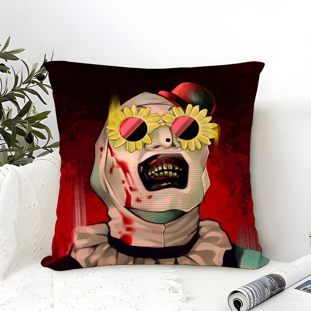 Pillow Case Cotton Linen Fabric Square Zipper Pillowcase Home Decorative Living Room Slasher Film T-Terrifier Horror Movies 3