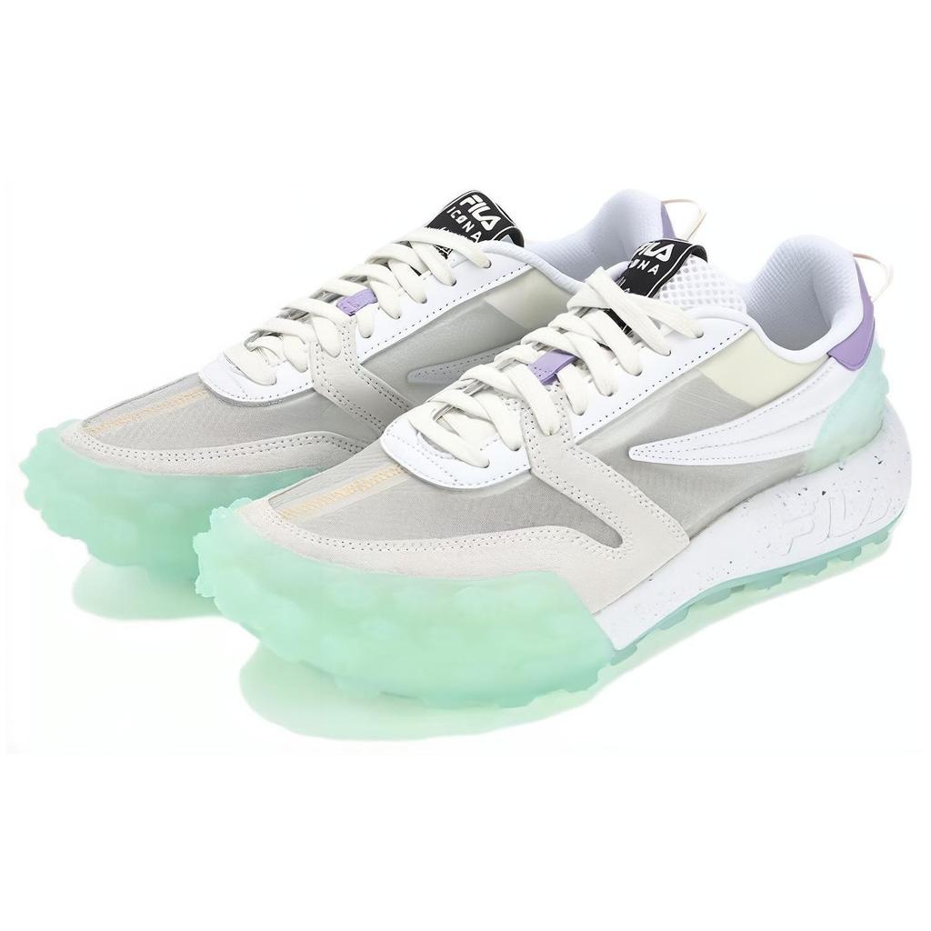 FILA Gara Breathable Comfortable Lightweight Fabric Synthetic Leather TPU Low Top Casual Running Shoes Women sneaker White Blue F12W323101FVW