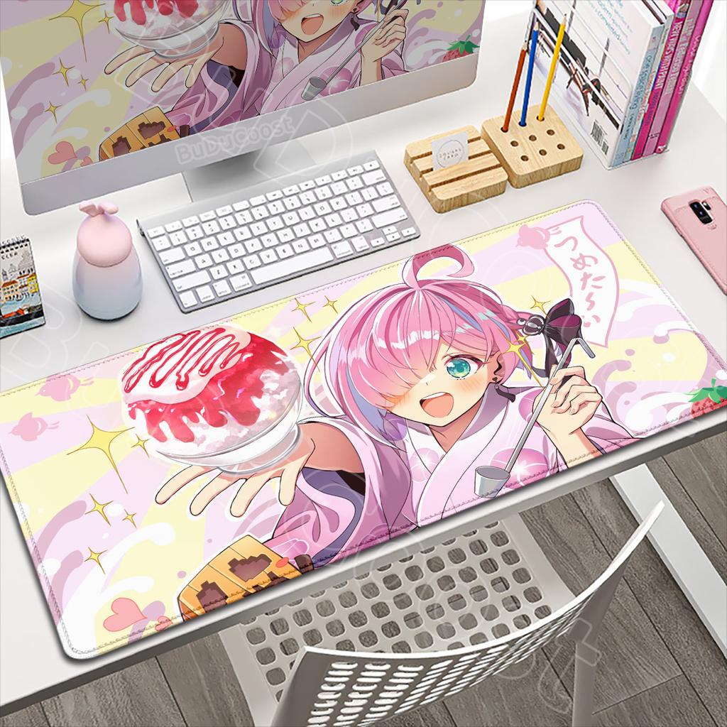 Hololive Anime Kawaii Girl Himemori Luna Mouse Pad Large Laptop Keyboard Mat Non-slip Rubber Base Office Mouse Mats XXL Desk Rug