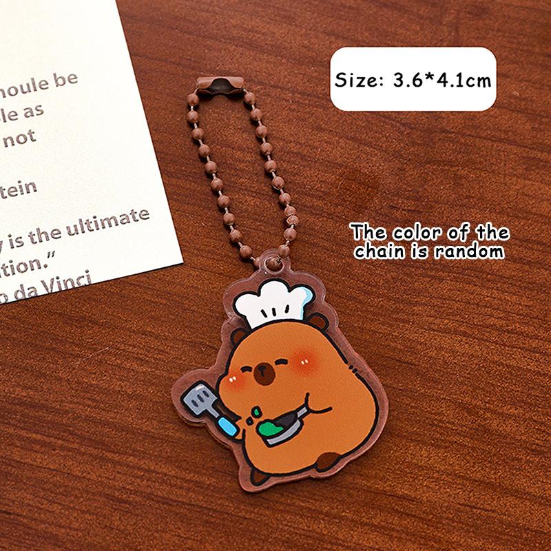 Funny Cartoon Capybara Keychain Creative Cute Capybara Pendant  Simple Backpack Decoration Accessories Birthday Gifts
