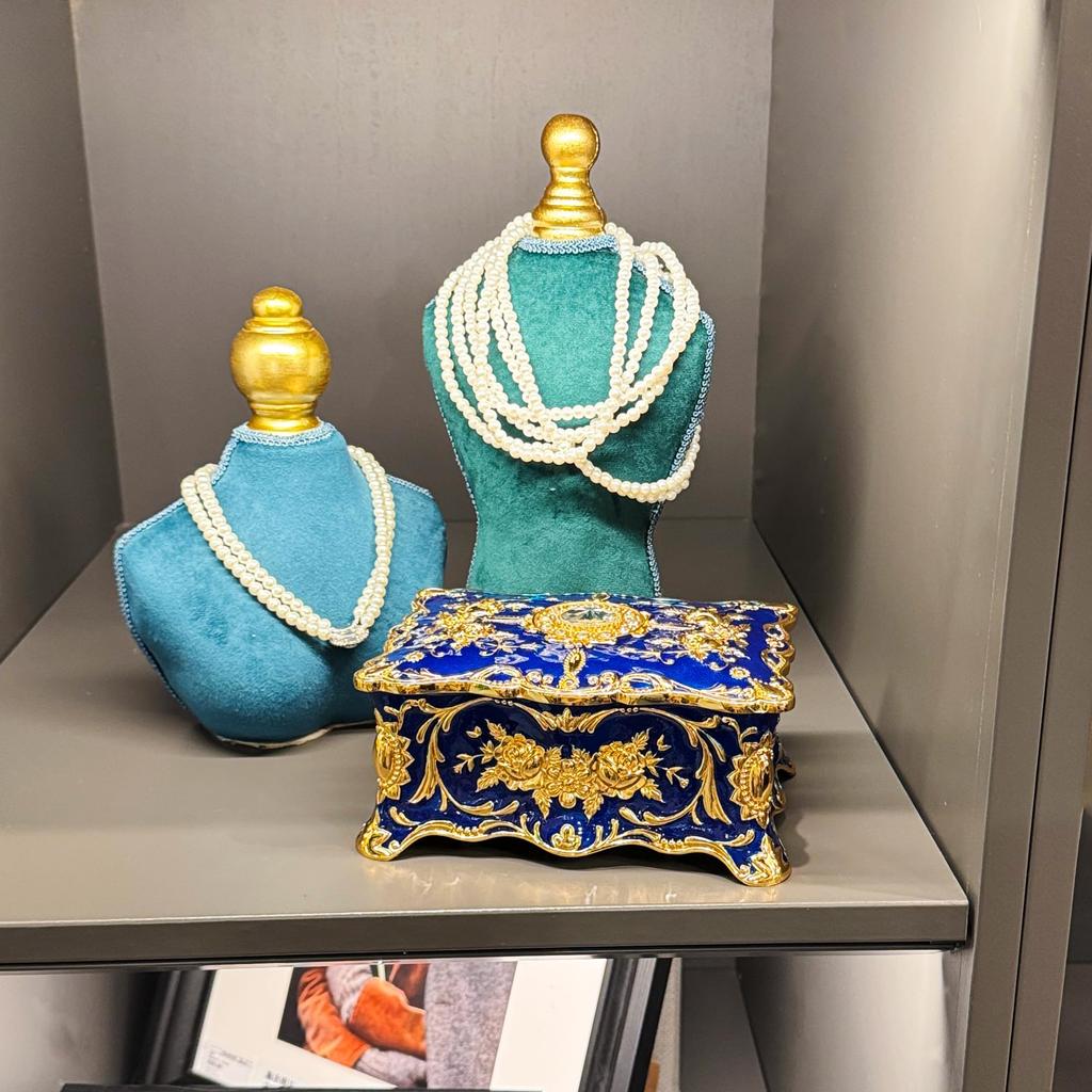 Feyarl Jewelry Box, Jewelry Storage Box, Jewelry Case, Watch Box, Blue, Rectangular, Large