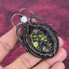 Tree Of Life Copper Stichtite Pendant Copper Wire Wrapped Pendant Rainbow Moonstone Jewelry