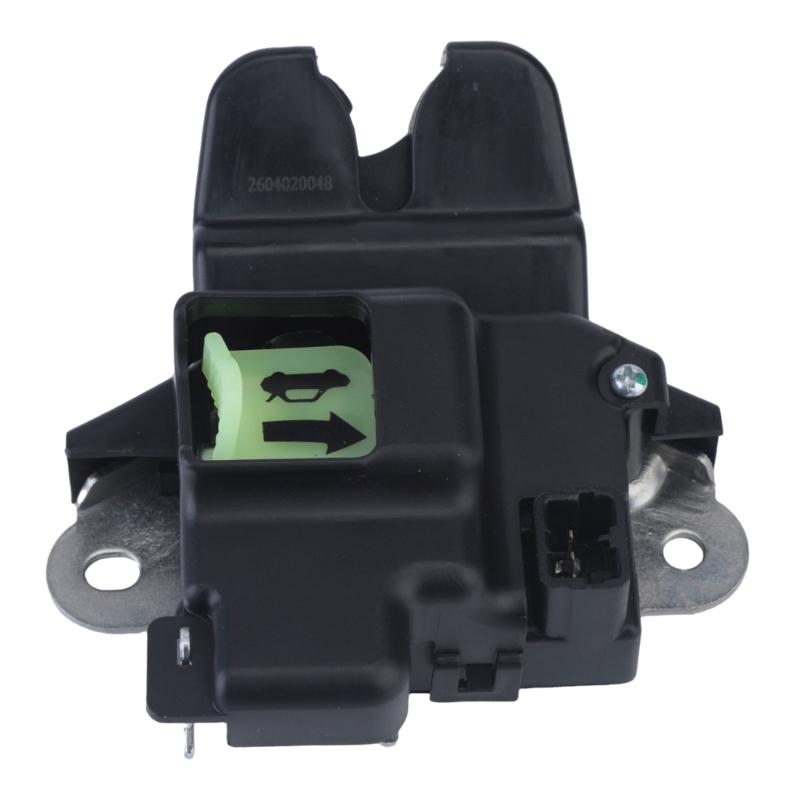 Trunk Lock Replacement Actuator 81230A7020 for Rear Position Repair, Plastic Housing Layout, Metal Mount Sections, and Part Matching Checks