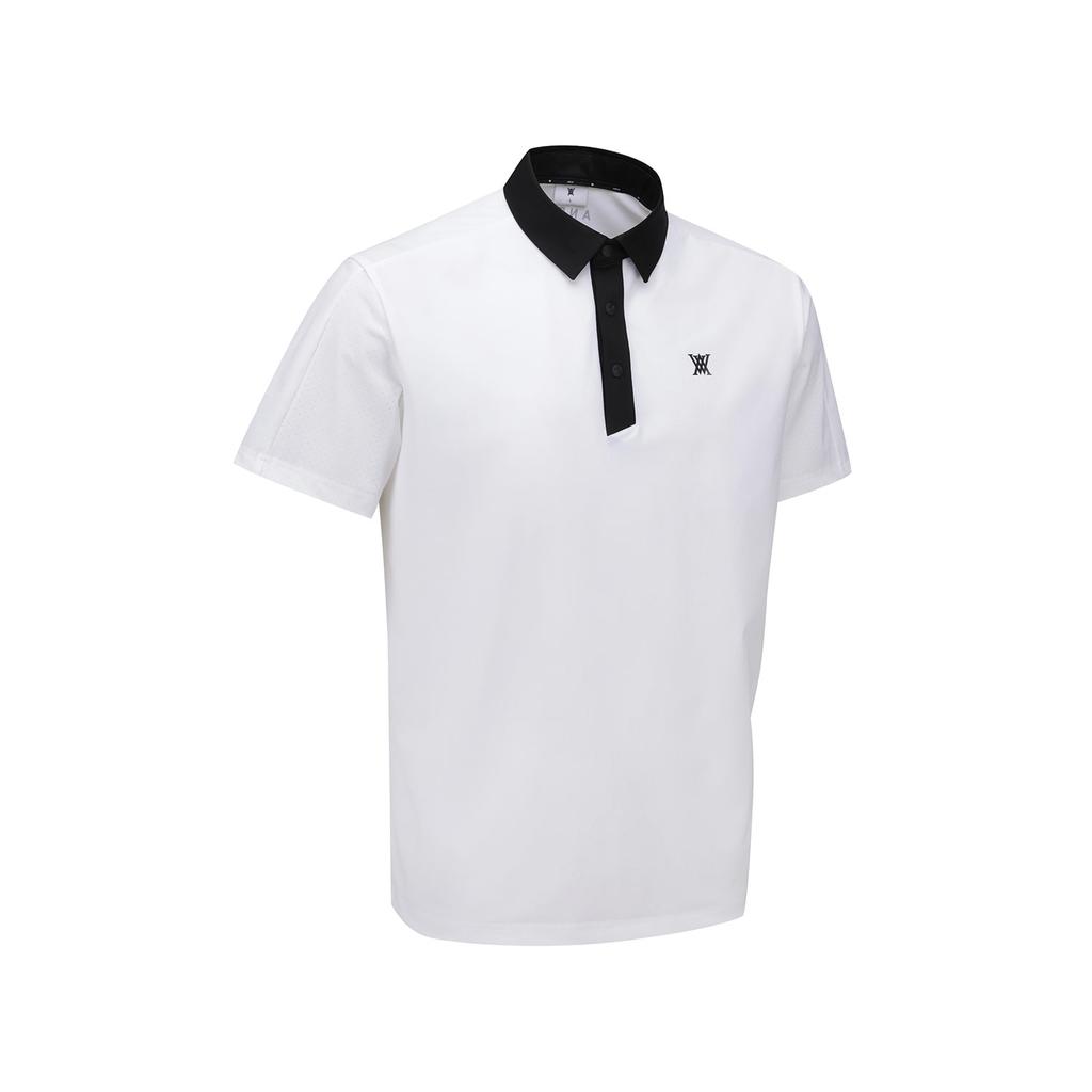 ANEW GOLF Men Hybrid Solid T-Shirt_Wh
