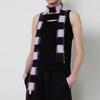 MIXED STRIPE KNIT MUFFLER - LAVENDER PLUM