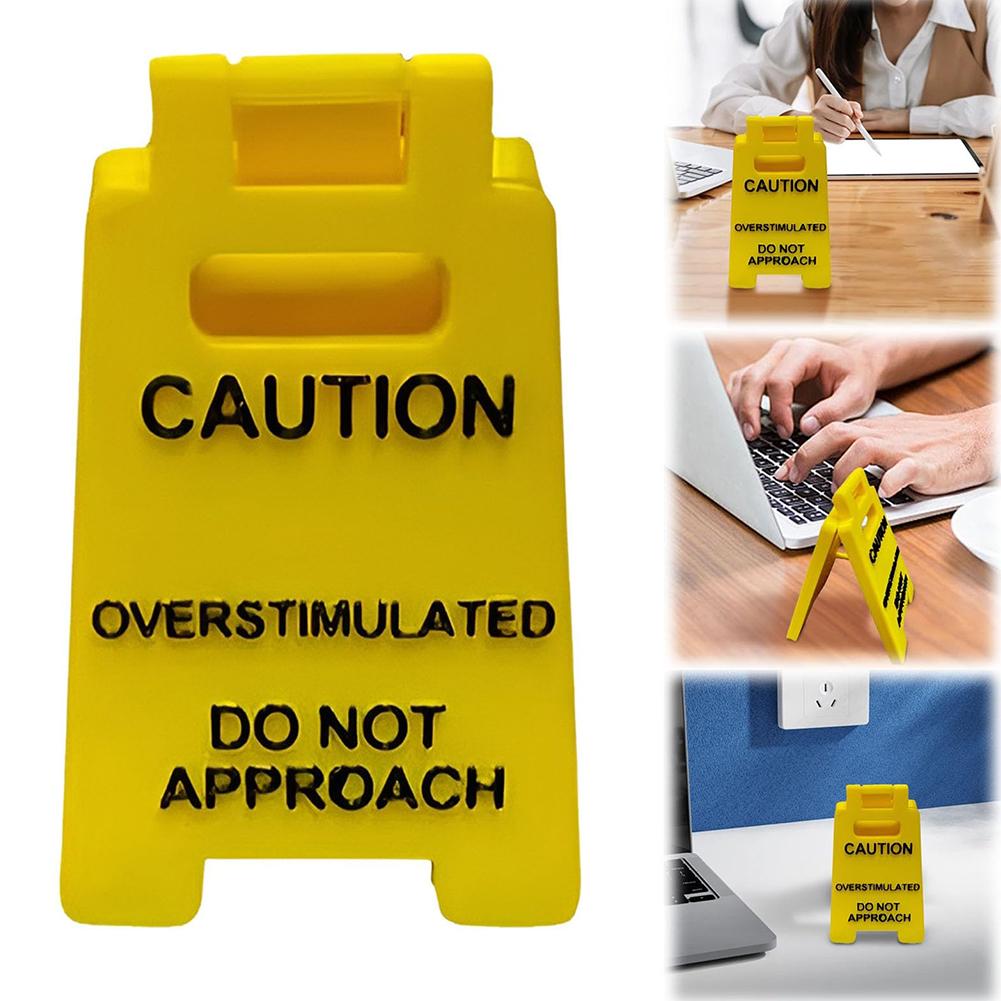Caution Overstimulated Desk Sign Table Warning Decoration Decorative Do Not Approach Table Sign 3D Printed for Coworker Teammate spain