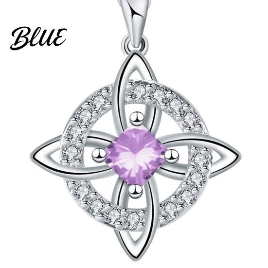 Ancient Symbolism Jewelry Celtic Knot Necklace Witches Birthstone Sparkling Symbol