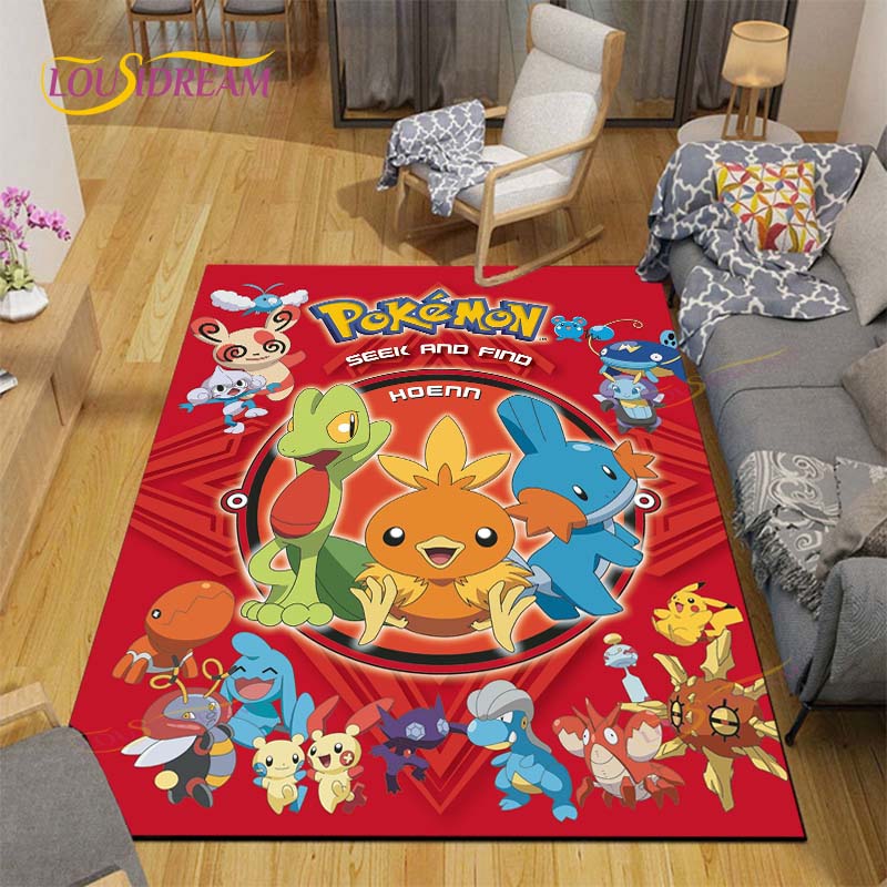 Χαλί Pokemon Χαλί Anime Παιδικά Χαλιά Σαλόνι Τραπεζάκι τσαγιού Χαλί Υπνοδωματίου Πλενόμενα Χαλιά Δαπέδου Χαλί Οικιακής Χρήσης Χαριτωμένο Χαλί