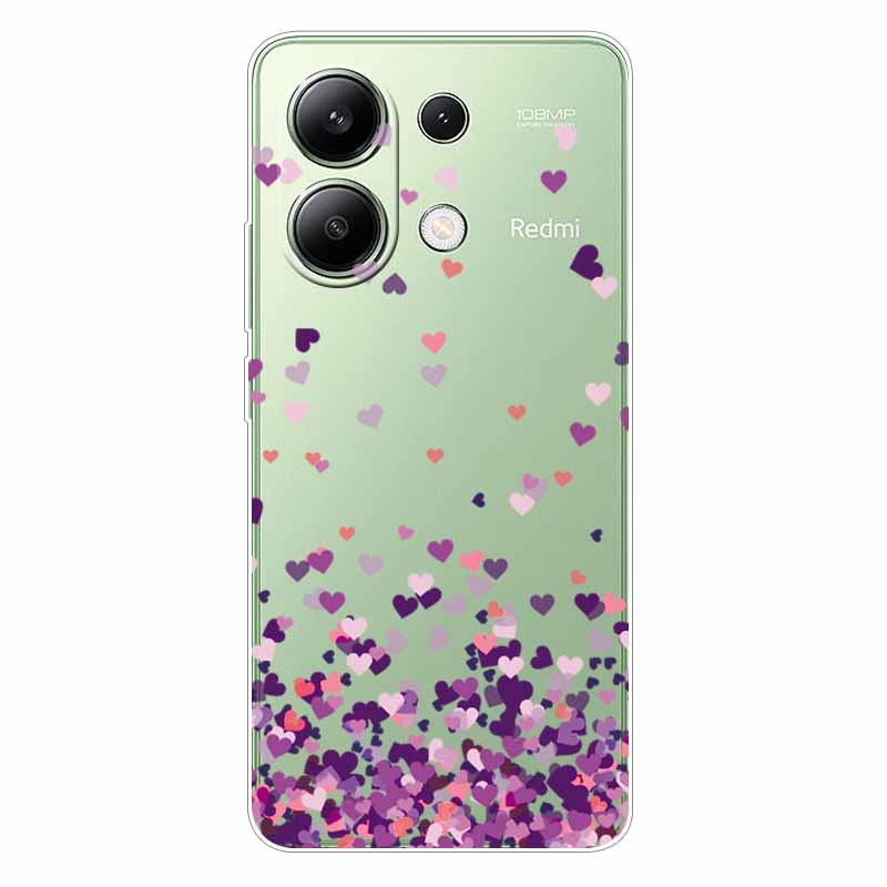 For Xiaomi Redmi Note 13 4G Case TPU Clear Soft Cute Girl Paint Cover For Redmi Note 13 4G Case Note13 Transparent Silicone