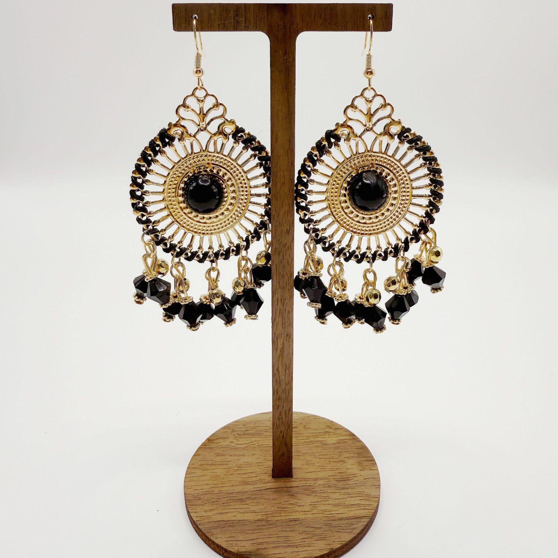 

Модні сережки-краплі для жіночих прикрас чорний