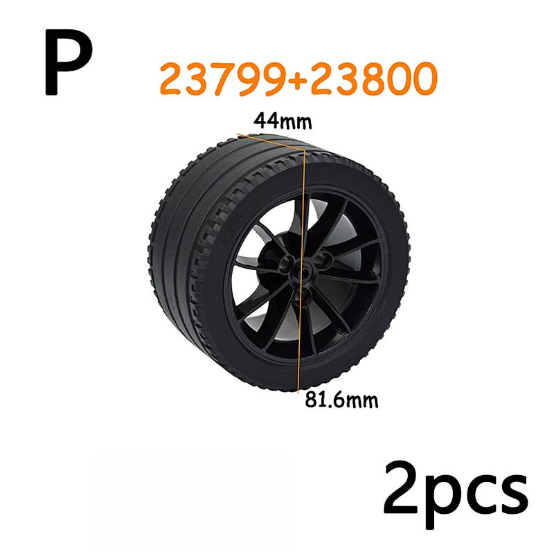 MOC Brick Wheel Hub Technical Tire Car Truck Vehicle Tire Construction Building Blocks 56145 32019 86652 56908 41897 54120 Leduo